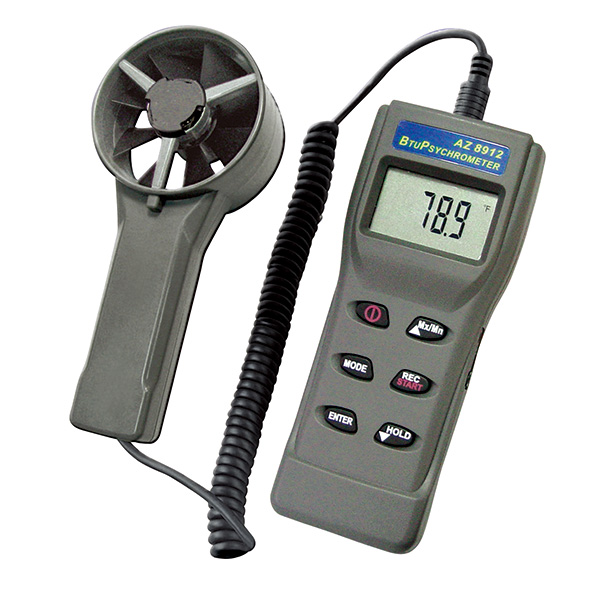 niet recorder Bij wet Portable Remote Fan BTU Air Flow Meter with Humidity - AZ Instrument Corp.