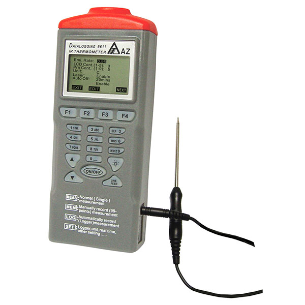 9612 AZ IR Thermometer Data Logger with External Temperature Probe