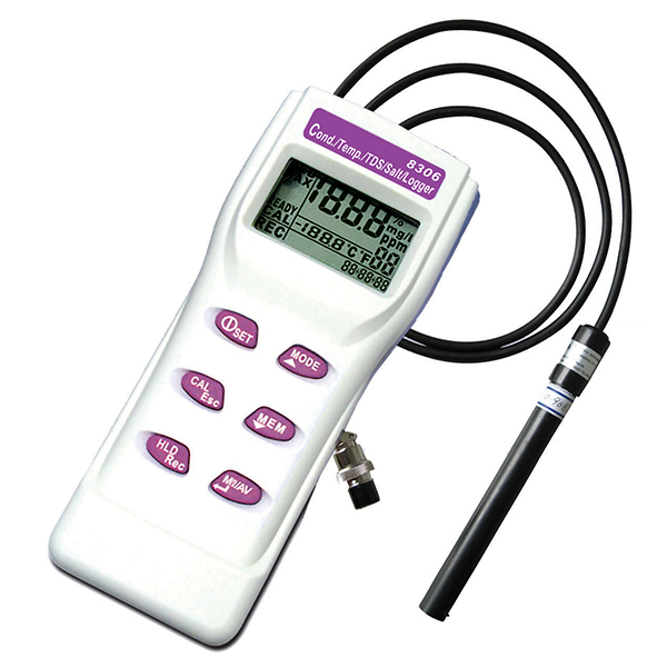 Medidor elétrico da salinidade do EC TDS da condutibilidade elétrica da água de 8306 AZ com memória