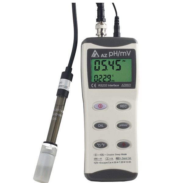 Medidor de pH de agua digital portátil 8601 AZ con PC Link