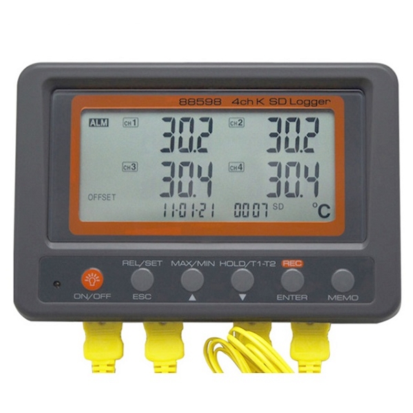 88598 AZ 4通道K型熱電偶溫度記錄器/SD卡/免軟體