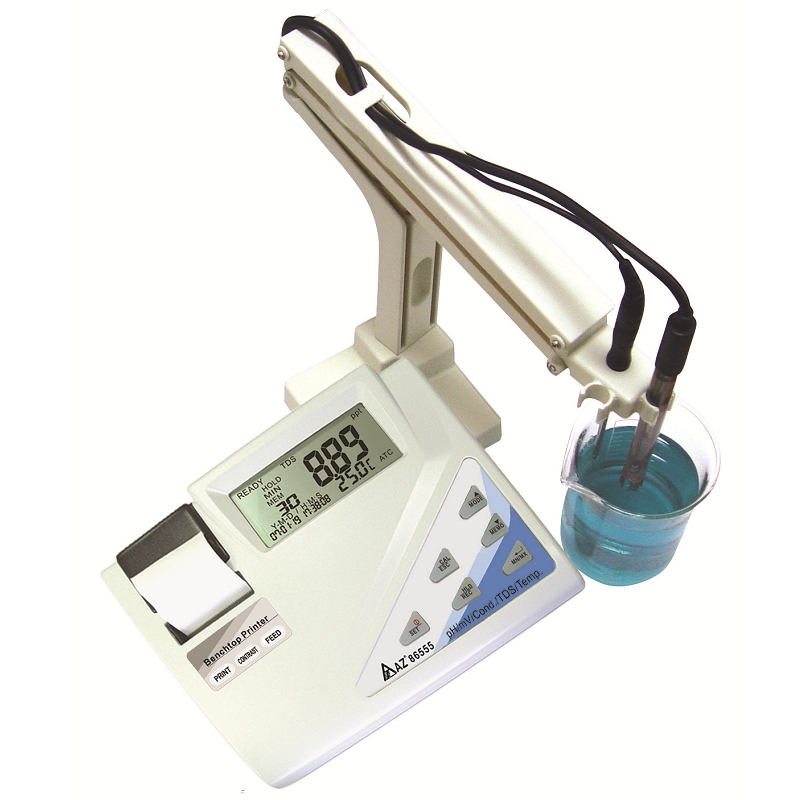 86555 Medidor de calidad de agua superior de banco de parámetros múltiples AZ - pH / ORP / Conductivity / TDS / Salinity