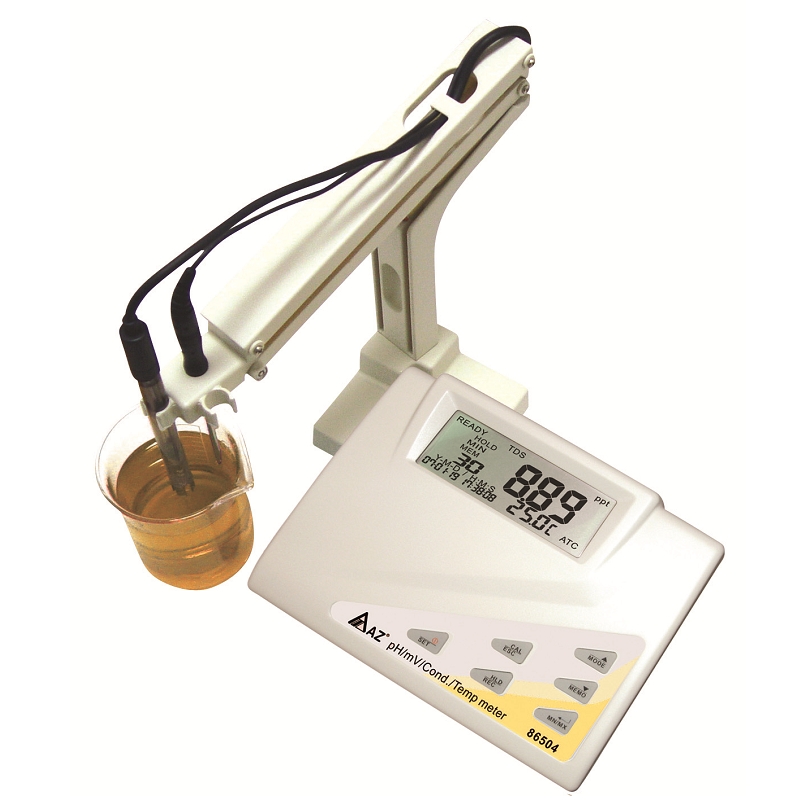Medidor de calidad de agua para mesa de trabajo 86504 AZ - pH / ORP / conductividad (CE)