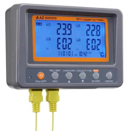 88599 AZ 4 Channel K Thermocouple &amp; Thermistor SD Card Data Logger with Relay