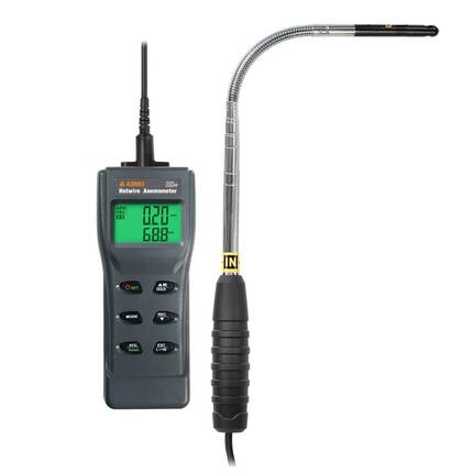 8953 AZ Handheld Bendable Hot Wire Anemometer with Humidity