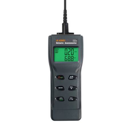 8953 AZ Handheld Bendable Hot Wire Anemometer with Humidity