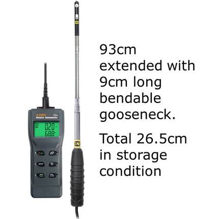 8953 AZ Handheld Bendable Hot Wire Anemometer with Humidity