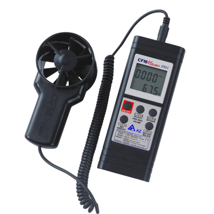 Anemómetro de temperatura AZ 8901 que mide la velocidad del aire, el volumen del aire y la temperatura.
