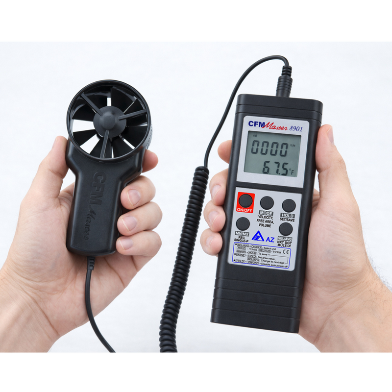 AZ 8901 Temperature Anemometer for HVAC Airflow