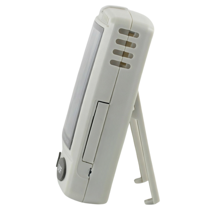 Minimalist front view of the AZ 87791 Monitor, featuring a large unlit display and red LED alarm for indicating the hazard.