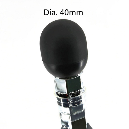 Detalhe do sensor de globo preto compensado de 40 mm e das aberturas de ventilação de umidade em um monitor de estresse térmico AZ 8758.