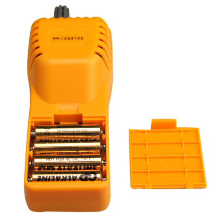 Rear view of the mobile AZ 7755 CO2 meter showing the battery compartment for high mobility and the ISO 9001 facility manufactured housing.