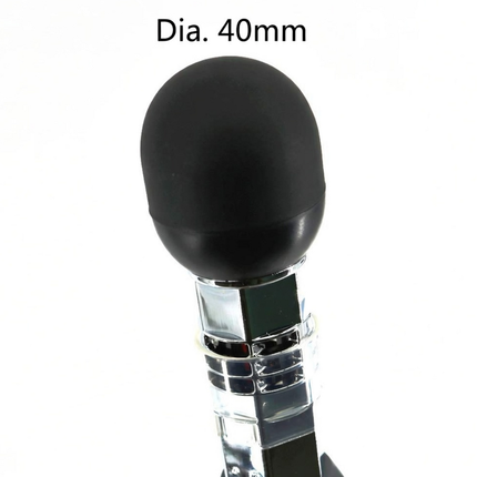 Primer plano del sensor de globo negro compensado de 40 mm y de las rejillas de ventilación de humedad en un monitor de estrés térmico AZ 8758.