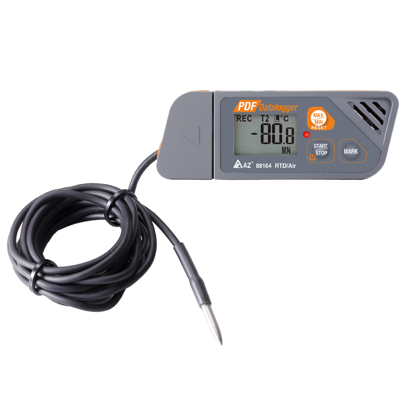 88164 AZ 超低溫溫度記錄器/外接PT1000溫度測棒/USB介面/免軟體