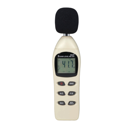 AZ 8925 數位噪音計，配備大螢幕 LCD，可清晰讀取環境噪音數值。