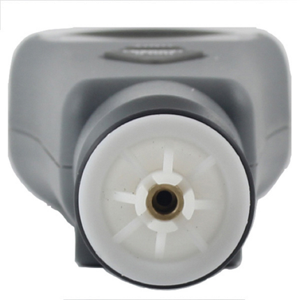 8008 AZ contact sensor with a concave tip for direct measurement of shaft RPM and linear conveyor belt speed.