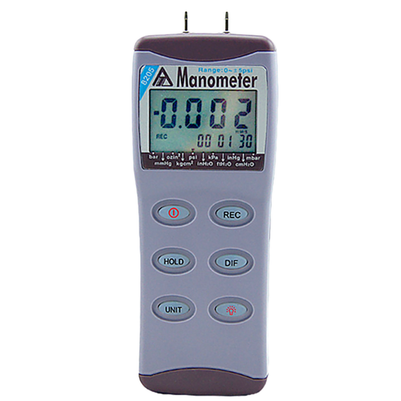 8205 AZ 5 PSI Digital Manometer | High-Precision Differential Pressure ...
