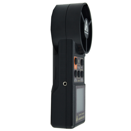 AZ 8903 anemometer with RS232 interface for real-time airflow data output.