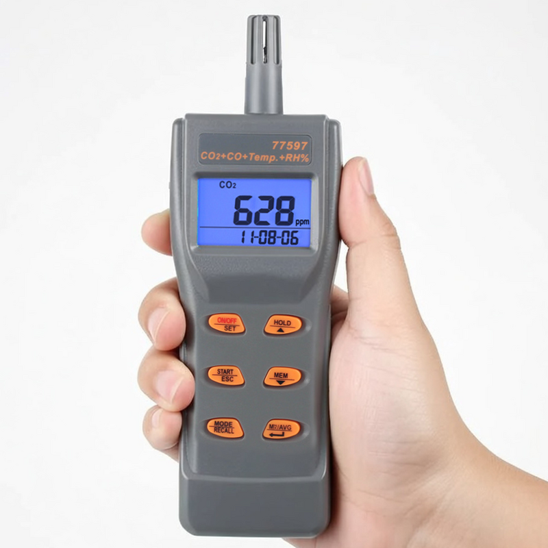 AZ 77597 4-in-1 CO2 CO Temp RH Data Logger & IAQ Monitor