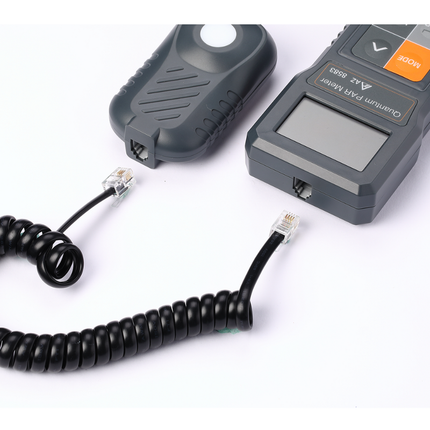 top view of AZ 8583 PAR Meter showing clear LCD display and connection port for precise full-spectrum PPFD monitoring.