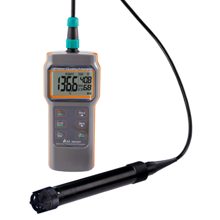 AZ 86023 economic optical dissolved oxygen meter with luminescent fluorescent-based sensor.