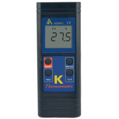 8801 AZ Single K-Type Thermometer with auto-compensation to ensure zero data drift.