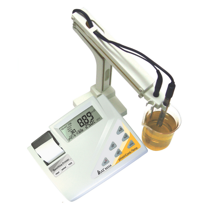 AZ 86554 Benchtop pH & EC printer with Full Probe Kit