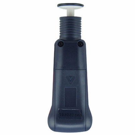Rear view of AZ 8001 Contact Tachometer showing battery compartment and product label.