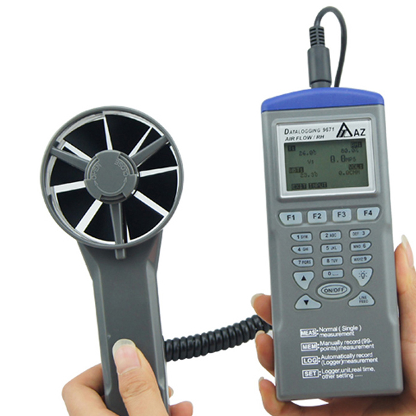 Humidity and Wet Bulb Temperature Sruik Tool AZ9671 Anemometer Data Logger Measure The Air Speed Air Volume Temp Air Velocity 