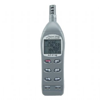 Psicrômetro digital 8746 AZ com 2 termopares tipo K
